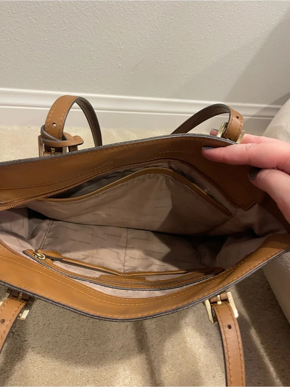 Michael Kors Brown and Tan MK Logo Tote